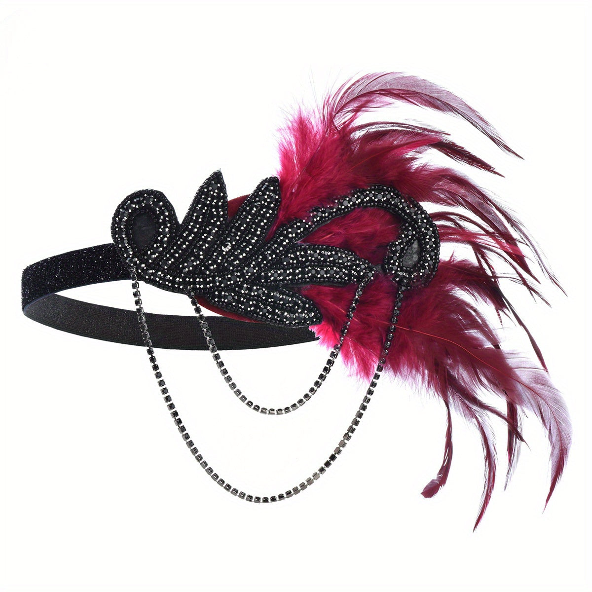 Faux Feather Headband for Women 1920s Style Hair Accessory for Parties Halloween Rave