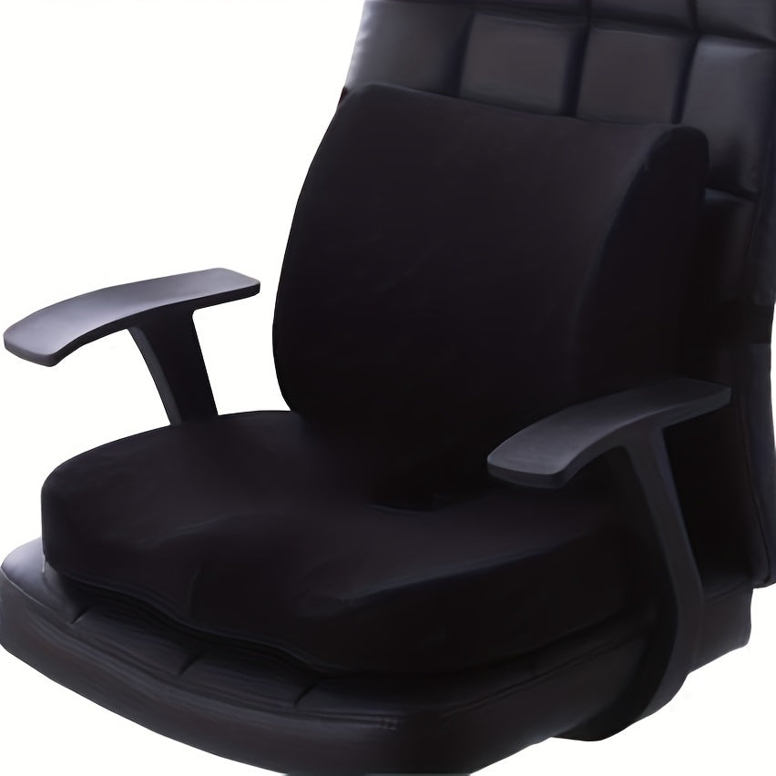 Memory Foam Seat Cushion and Lumbar Support Set for Office Car Wheelchair Ergonomic Comfort