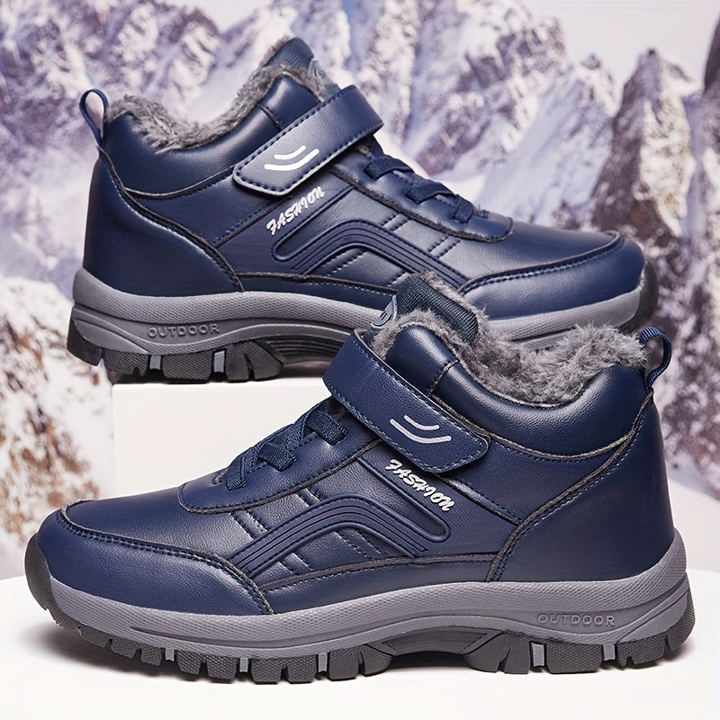Men's Non-Slip Snow Boots with Fleece Lining for Winter Hiking Outdoor Activities