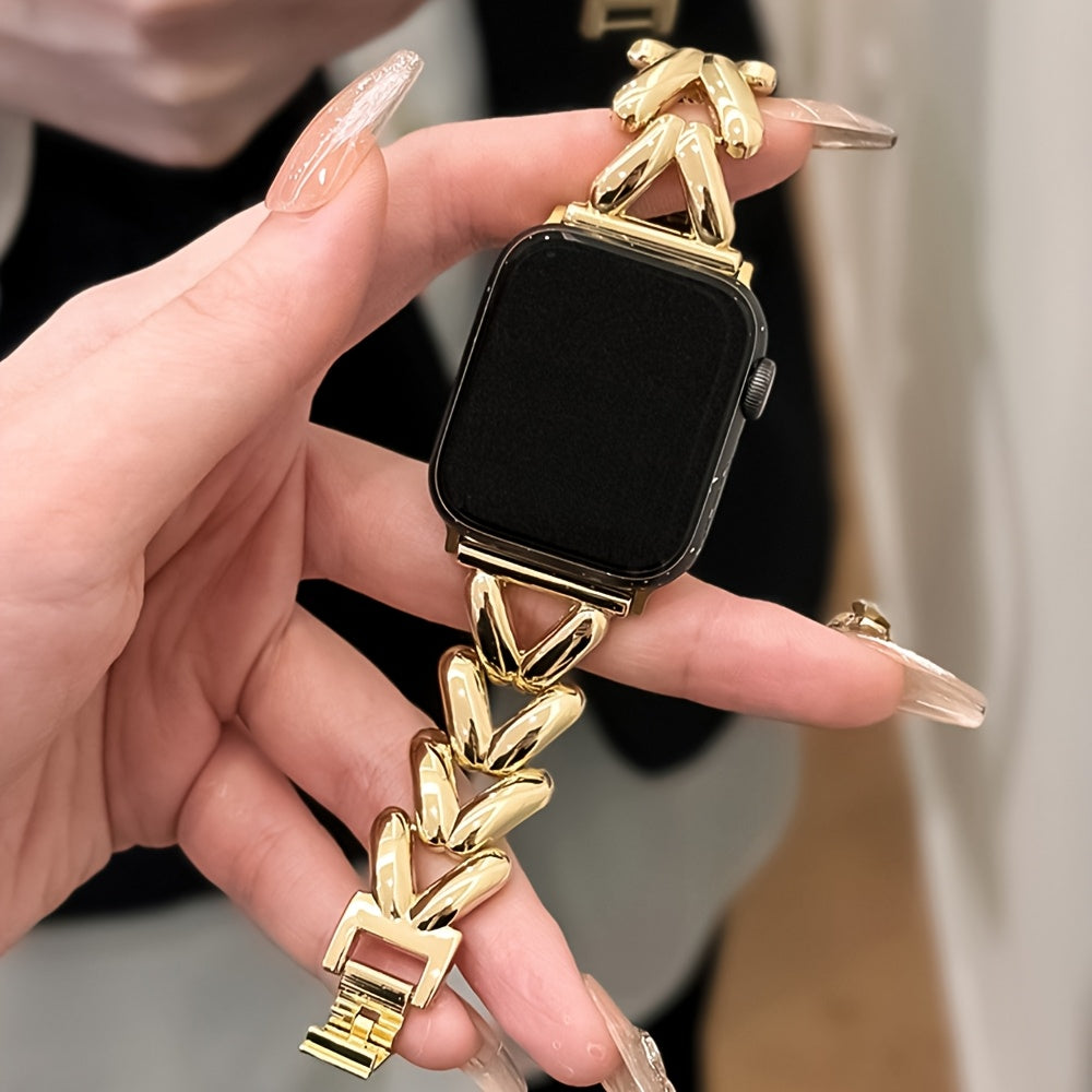 Металлический ремешок для часов с узором «елочка» для Apple Watch 38мм-45мм Совместим с Series Ultra SE 9/8/7/6/5/4/3/2/1