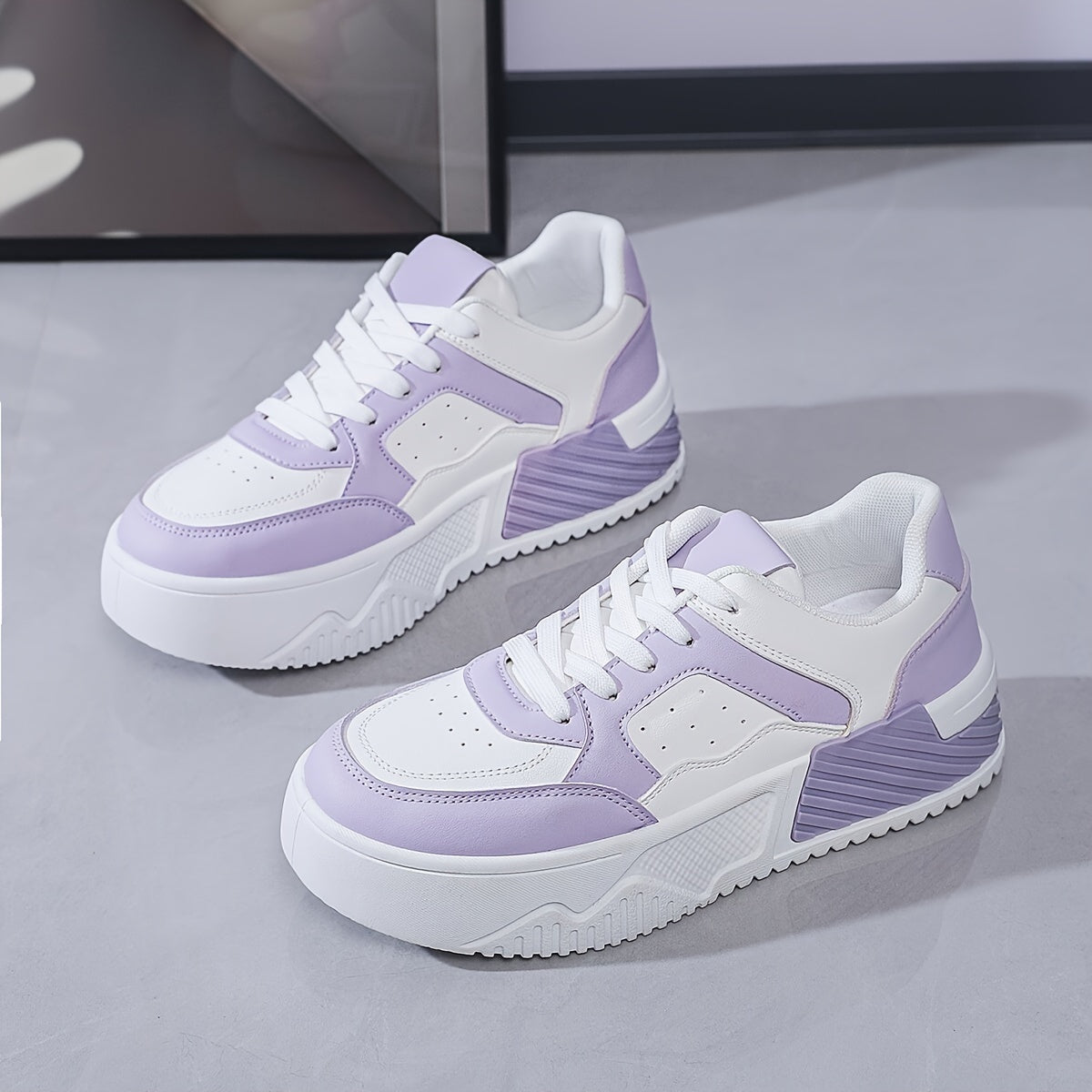 Women's Casual Sneakers Multicolor Low-Top Lace-Up Shoes Rubber Sole