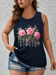 Women's Summer Off-The-Shoulder Printed Midi Vest Breathable Casual Top