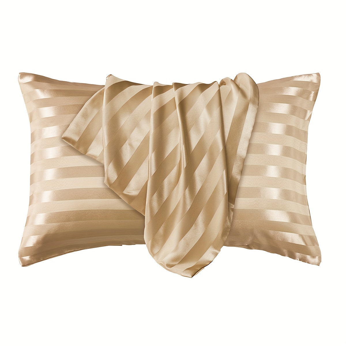 Golden Satin Pillowcase for Hair and Skin, Soft, Stain-Resistant, Machine Washable