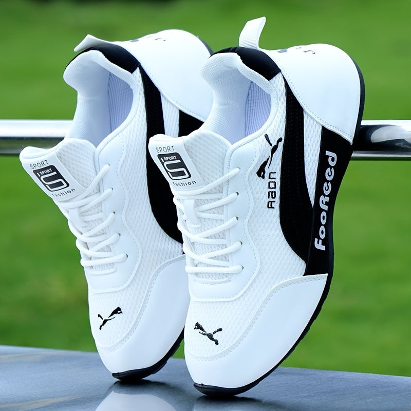 Men's Breathable Mesh Running Shoes with Soft Rubber Sole Lace Up Sneakers for Winter Autumn Spring Summer