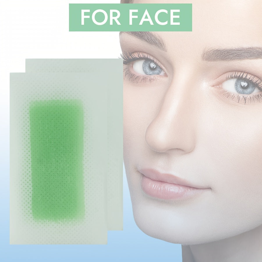 30 ta ikki tomonlama soch olib tashlash mumli lentalar, barcha teri turlari uchun, aloe ta'mida yashil, yuz va tana sochlarini olib tashlash uchun tayyor. Har qanday o'lchamga kesilishi mumkin.