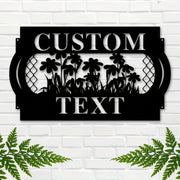 Custom Garden Metal Sign with Name and Floral Design Weatherproof Wall Art for Outdoor Decor