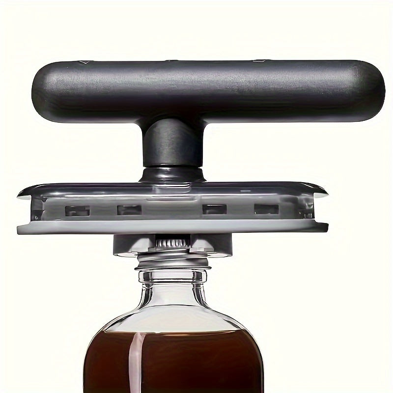 Multi-Functional Manual Can and Bottle Opener Waterproof Black with Adjustable Grip