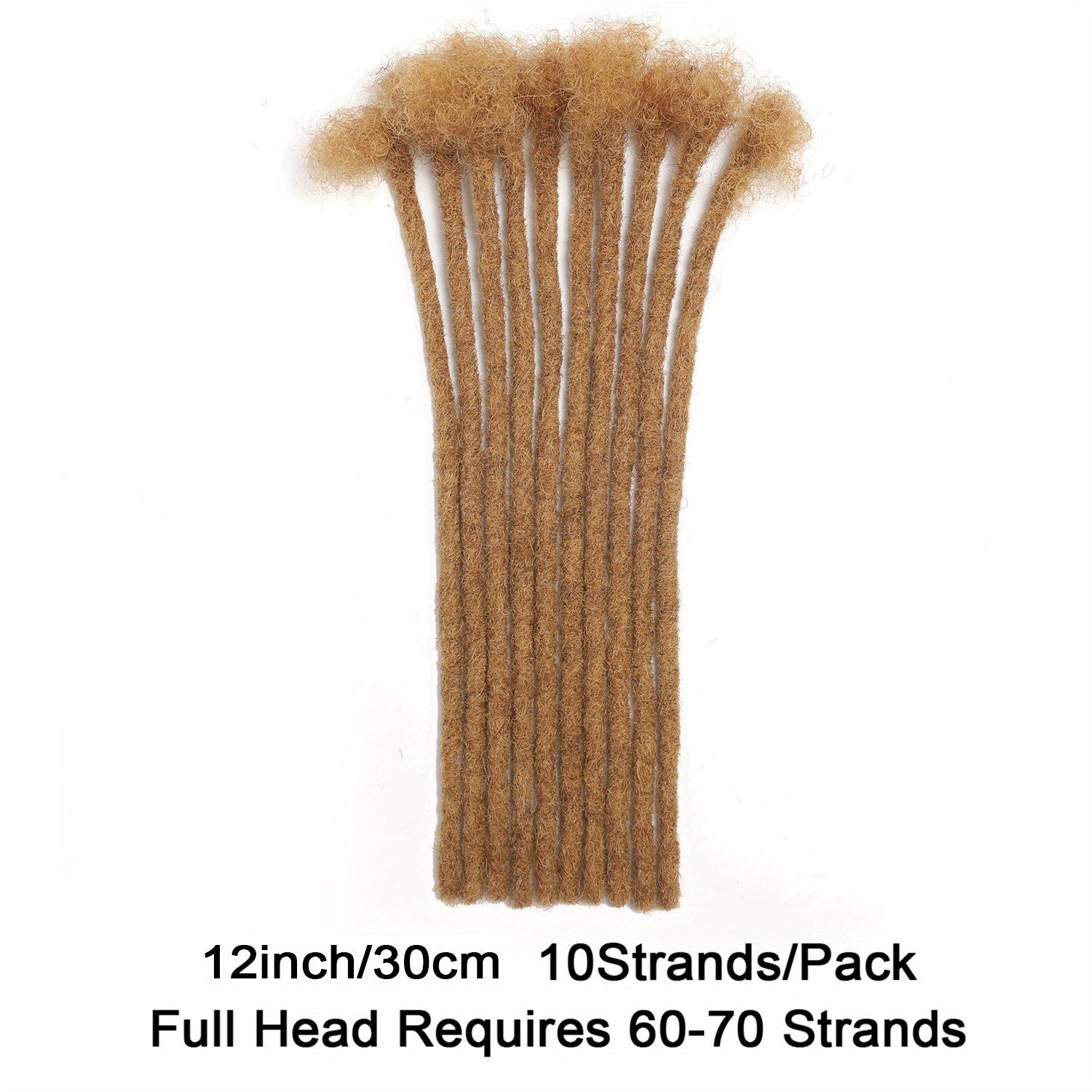 Handmade Dreadlocks Extensions 10 Strands Human Hair Dyeable Curly Twisted