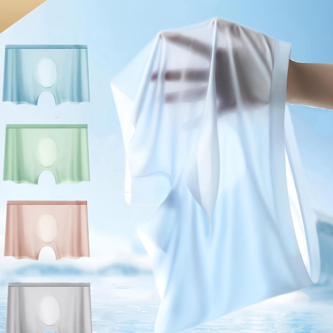 Men's 4-Pack Seamless Boxer Briefs Breathable Nylon Spandex Knit Shortie Underwear