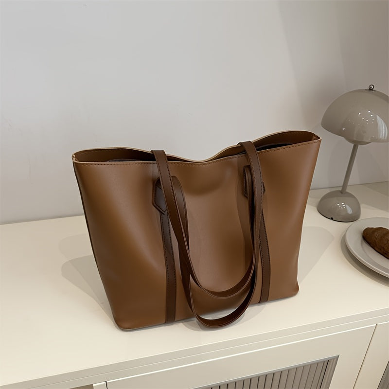 Women's Lightweight Tote Bag for Daily Commutes and Going Out with Double Handles and Polyester Lining