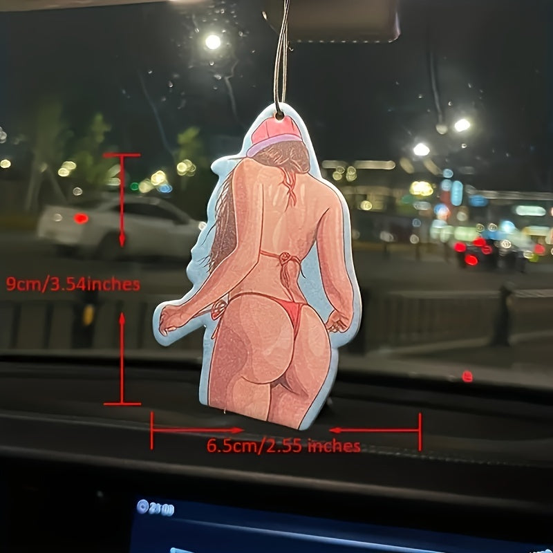 2pcs Girl Design Car Air Freshener Tablets Long-Lasting Fragrance Decor