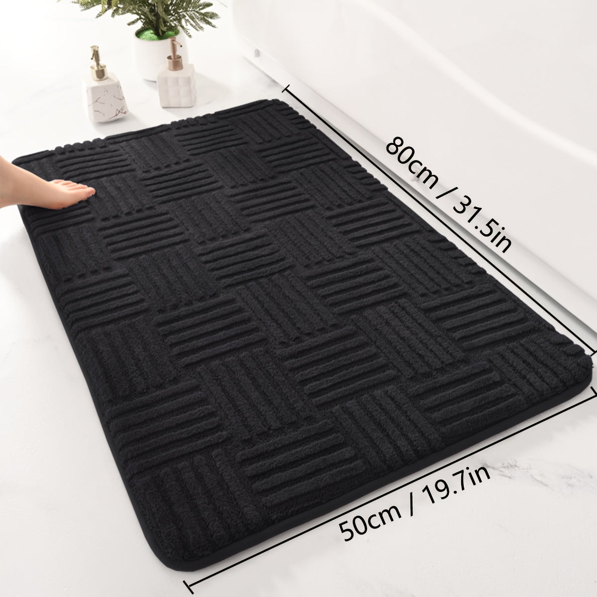 Thickened Absorbent Bathroom Mat Non-Slip Bathtub Rug Home Entryway Carpet