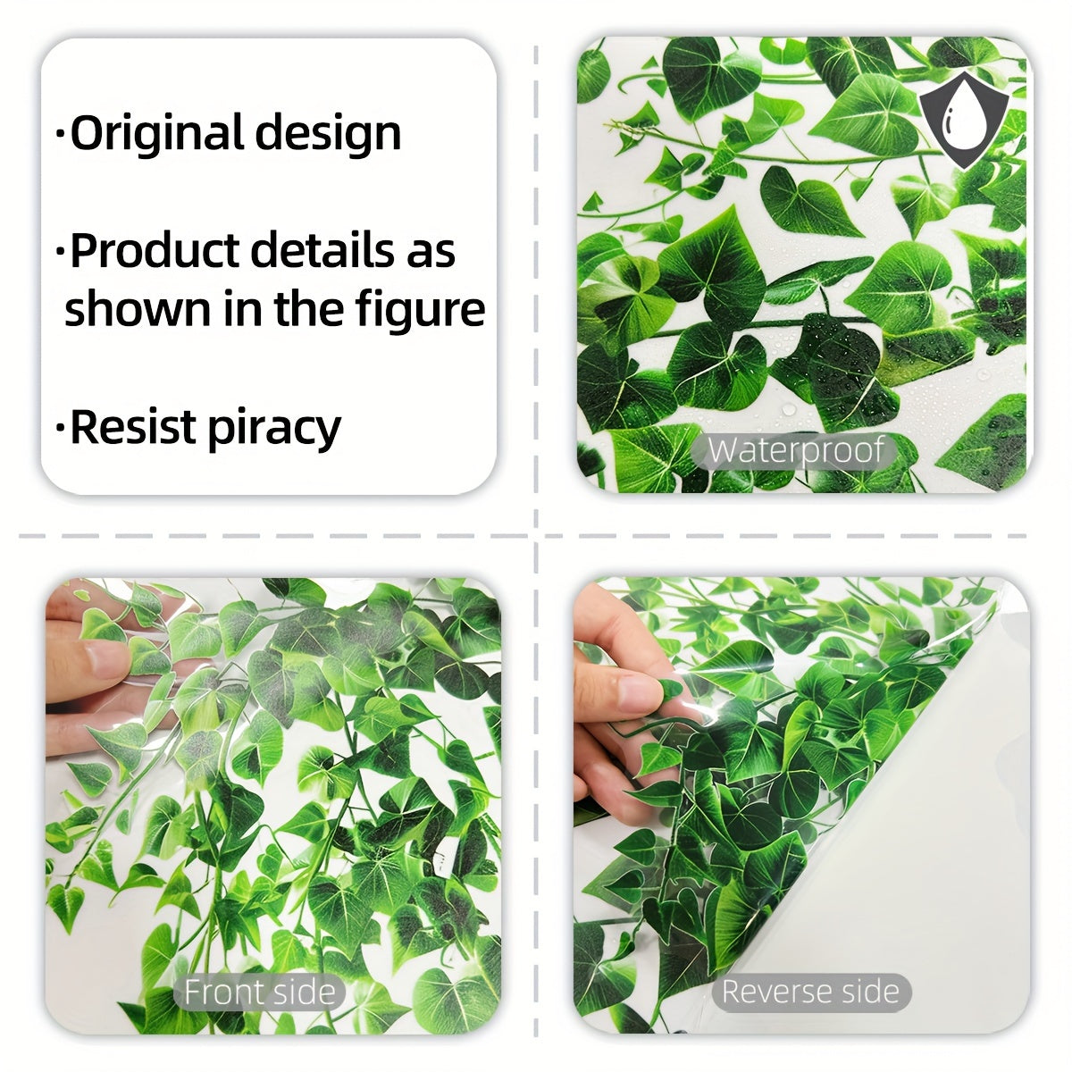 Zamonaviy uslubdagi polivinil xlorid statik yopishqoq deraza filmi, o'lchami 30x60sm. U ikki tomonlama ko'rinadigan, ipak qoplamali va qayta ishlatiladigan. Filming qalinligi 5mil va u yotoqxona balkon shkaf derazalarini bezash uchun ideal. Mahsulot kodi