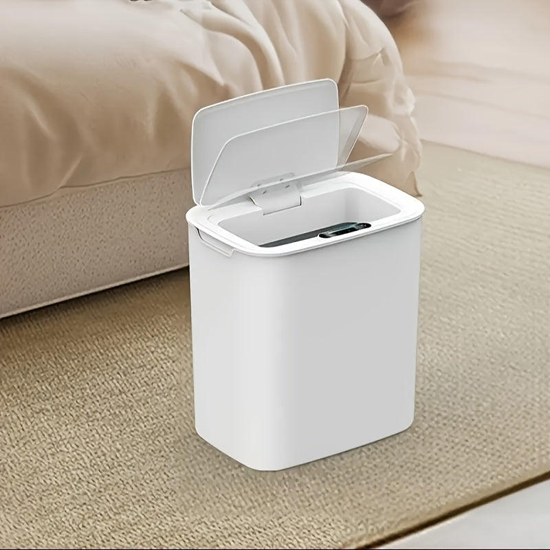 3.7-Gallon aqlli axlat qutisi, USB zaryadlash, avtomatik qopqoq, harakat sensori, oq