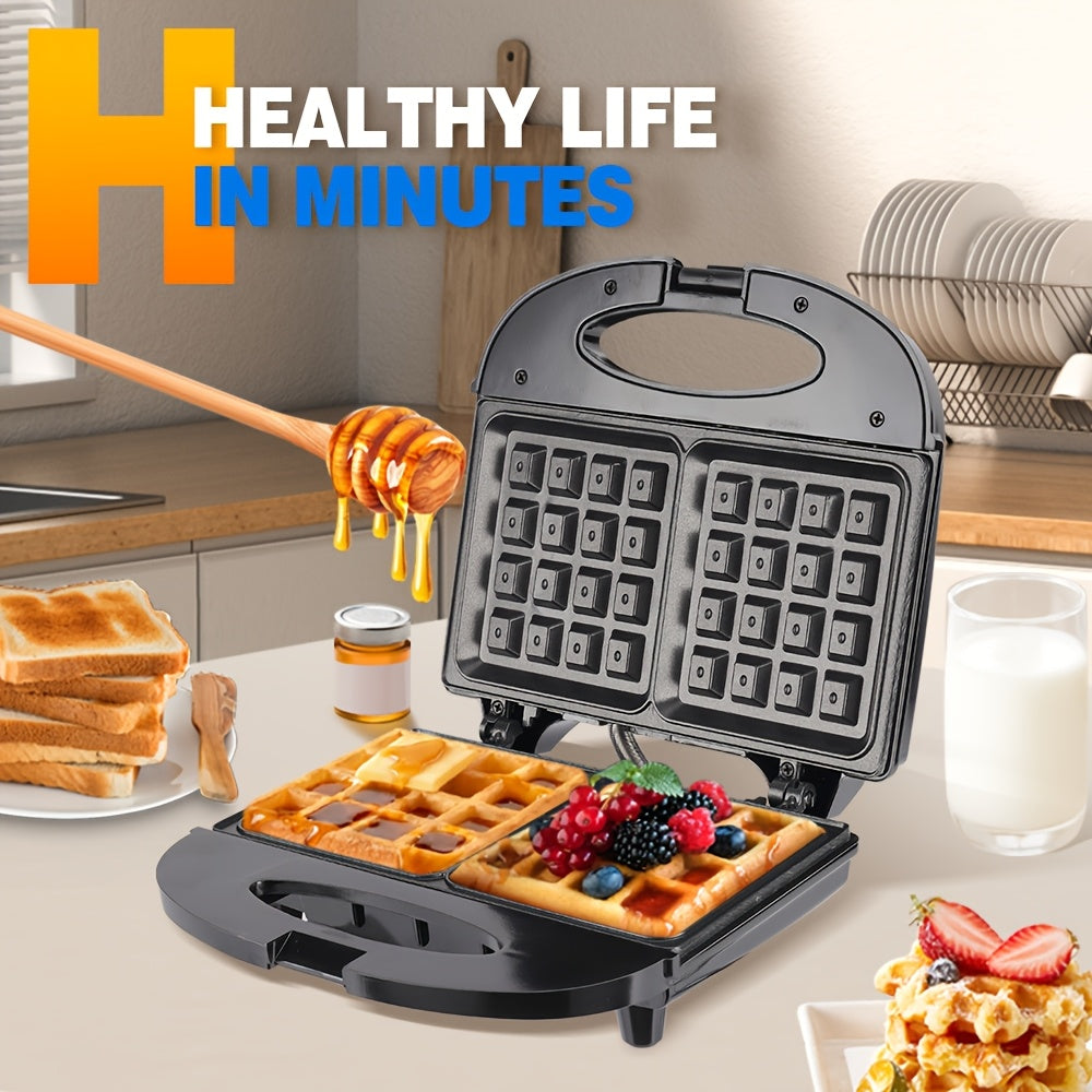 750W Double-Sided Waffle Maker with Adjustable Temperature Control for Homemade Waffles