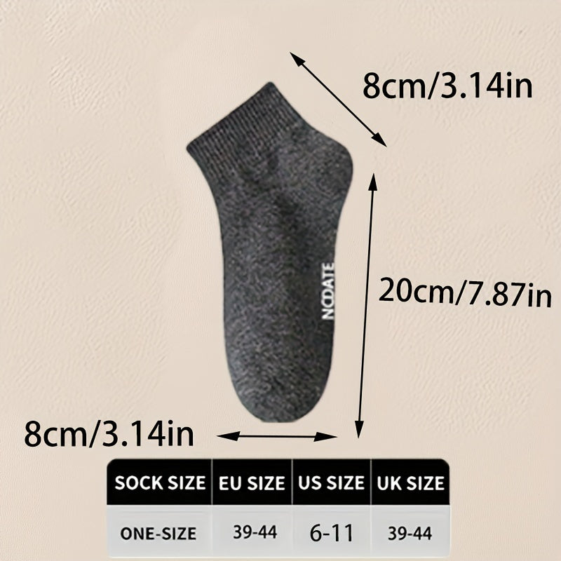 Men's Short Crew Socks 5 Pairs Breathable Casual Sports Outdoor Polyester Lycra