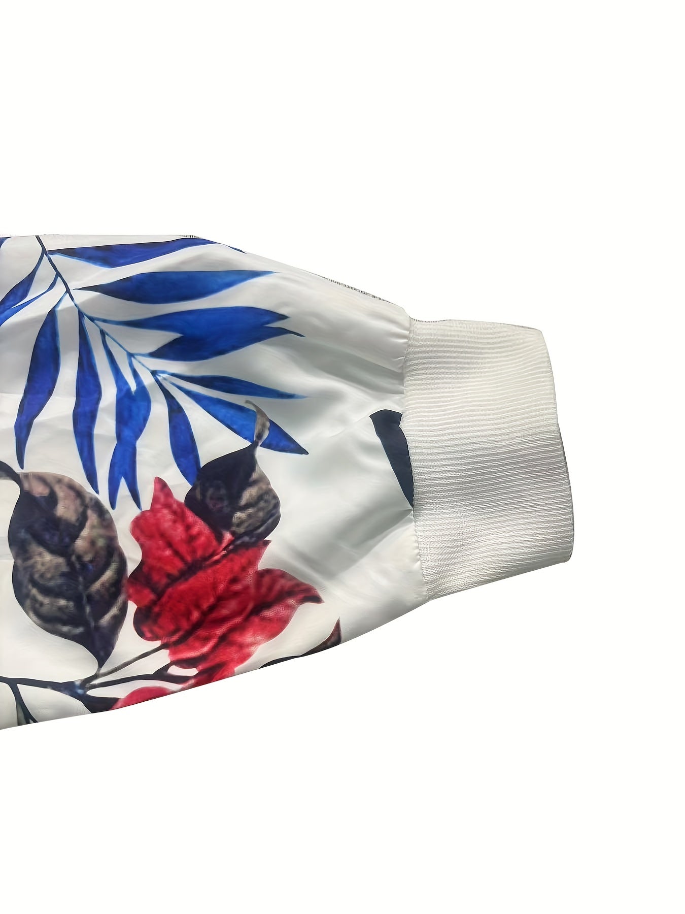 Plus Size Floral Zipper Jacket for Women Fall Winter Casual Long Sleeve