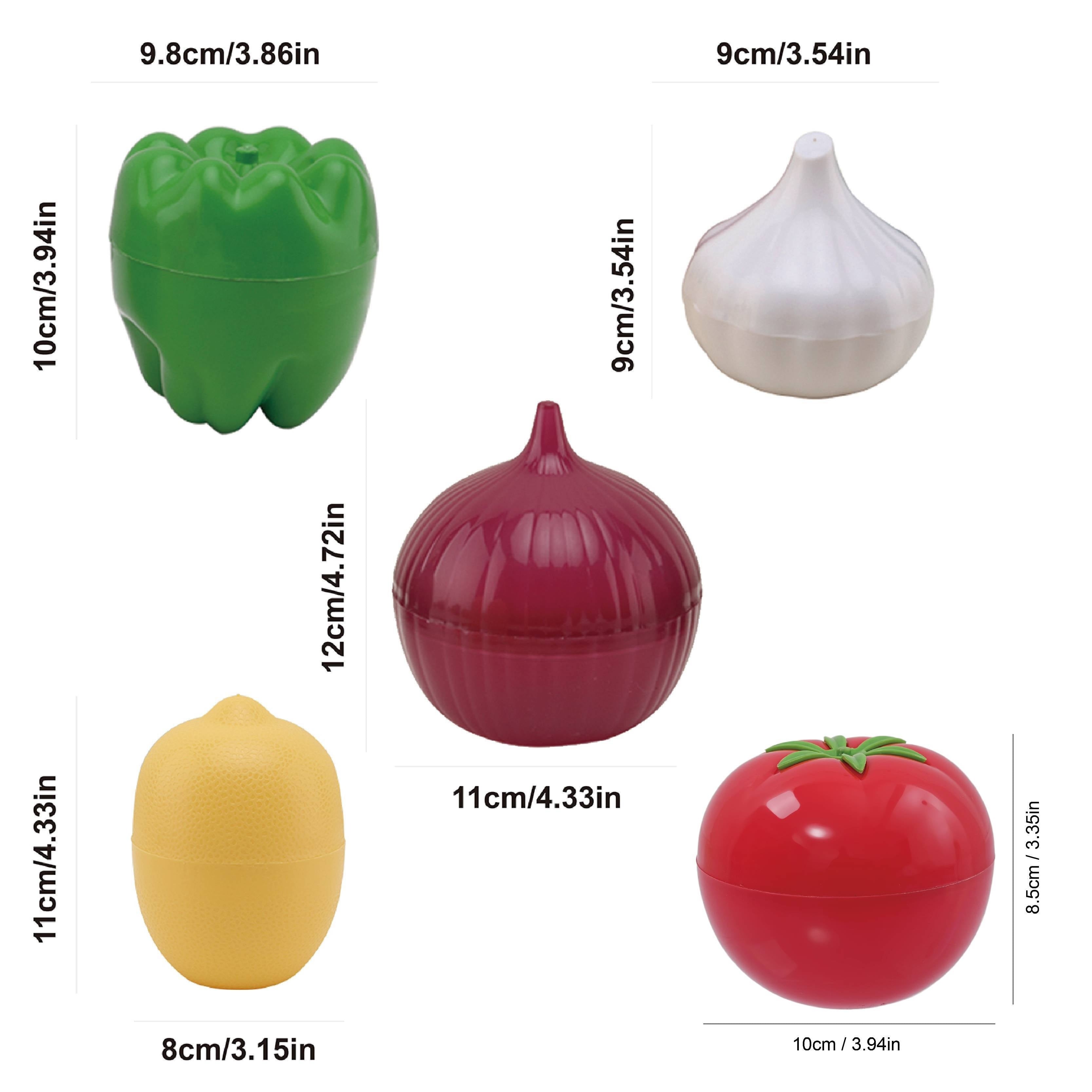 Juego de 5 recipientes transparentes para frutas y verduras para nevera y congelador