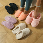 Women's Plush Indoor Slippers Soft Sole Lightweight Satin-Like Fabric All-Season
