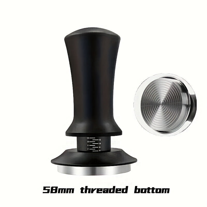Tamper de espresso de acero inoxidable con calibración de profundidad ajustable para uso en casa