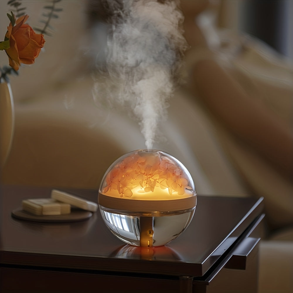 Spherical USB Humidifier with Night Light Fragrance Diffuser for Home
