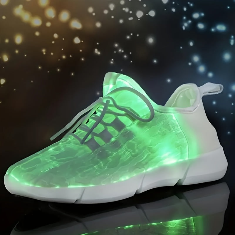 Unisex Casual Luminous Sneakers Breathable LED Rechargeable Running Shoes