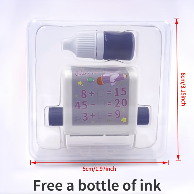 Qo'shish va ayirish uchun roller matematik amaliyot muhrlari, uyda va maktabda arifmetik mashqlarni o'rgatish va tuzatish uchun ideal.