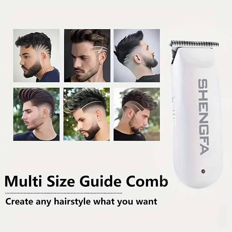 Compact USB Mini Hair Beard Trimmer Set with Attachments for Precision Styling