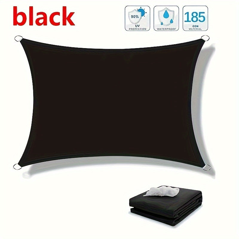 Khaki Outdoor Shade Sail Rectangular UV-Blocking Waterproof Polyester 3x5m