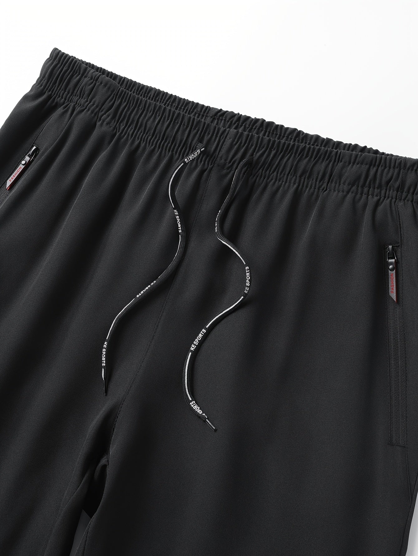 Men's Lightweight Joggers Quick-Dry Polyester with Zipper Pockets Drawstring Waist Casual Sports Pants