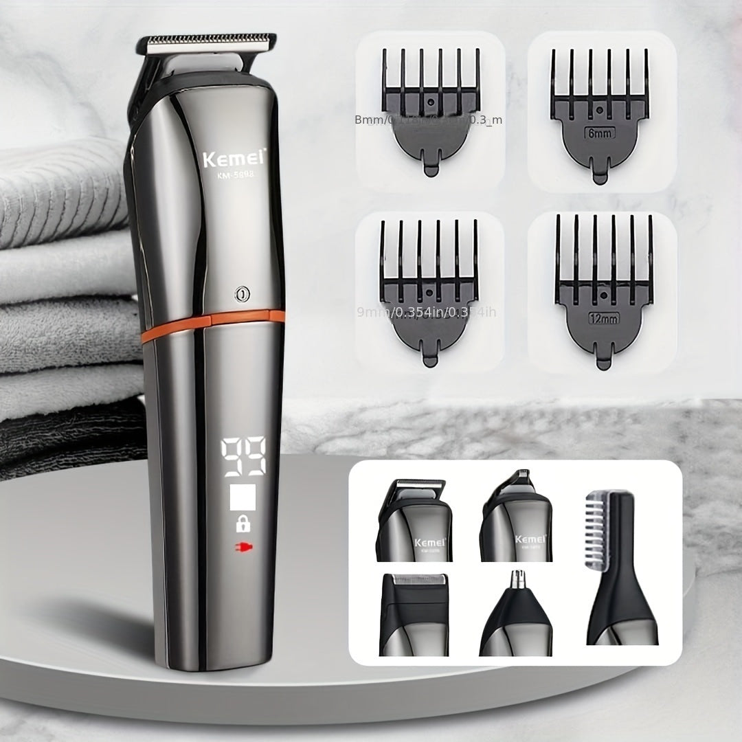 Electric Trimmer for Men Multiple Functions USB Charging LED Display Grooming Tool for Home Travel