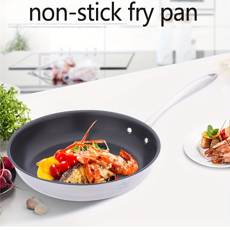 Премиальная сковорода из нержавеющей стали от Good Harvester - антипригарная, тройной слой для газовой и индукционной готовки, рекомендуется ручная стирка