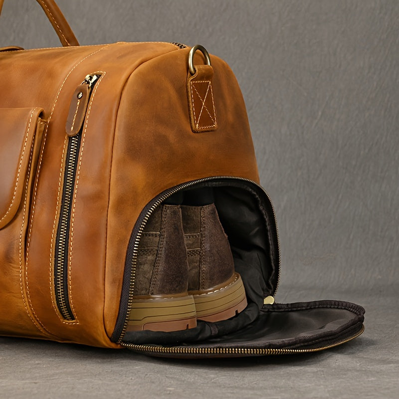 Настоящая сумка-доллер из натуральной коровьей кожи для мужчин 57,91 см, дорожная сумка для отпуска