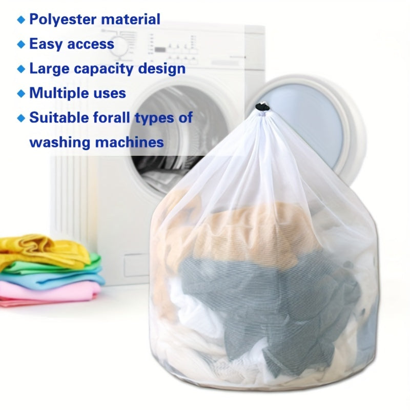 Mesh Laundry Bags Set, Polyester, Large, Drawstring Closure, Machine Washable