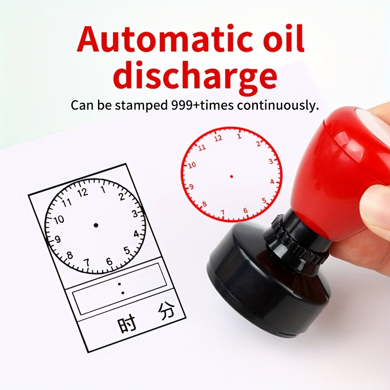 Educational Stamp Set for Teaching Time with Pictures for Students and Teachers