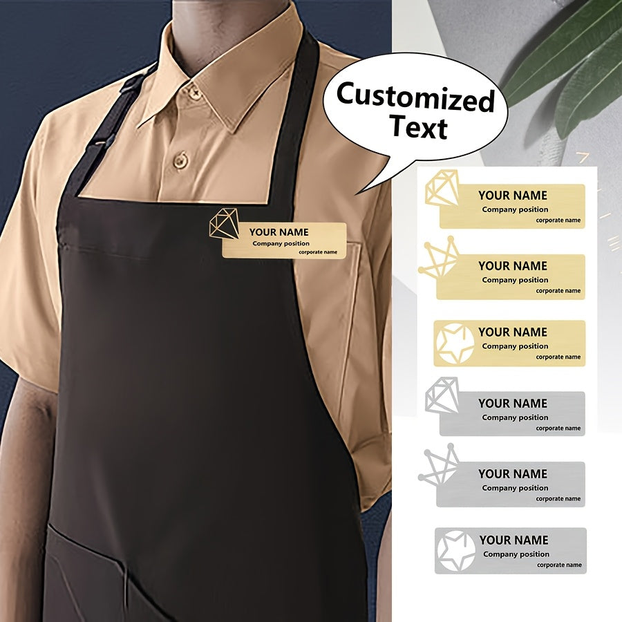 Shaxsiylashtirilgan bo'sh belgi brosh uchun ish ID, logotip va ismni o'yib yozish bilan