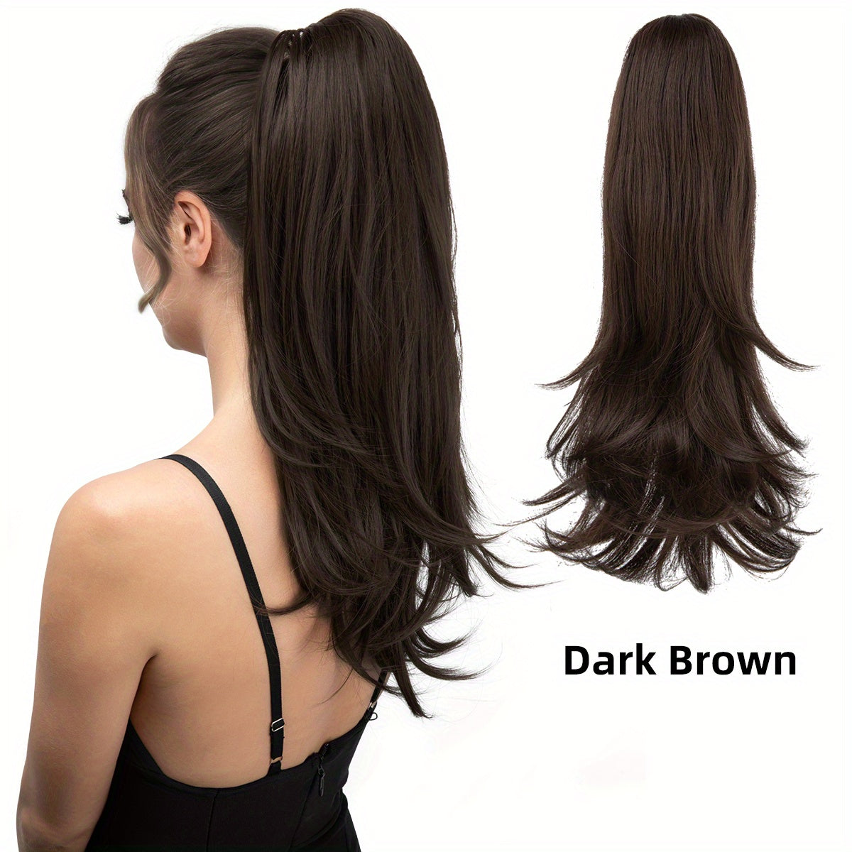 Women's Synthetic Curly Wave Ponytail Extension with 180° Rotating Claw Clip