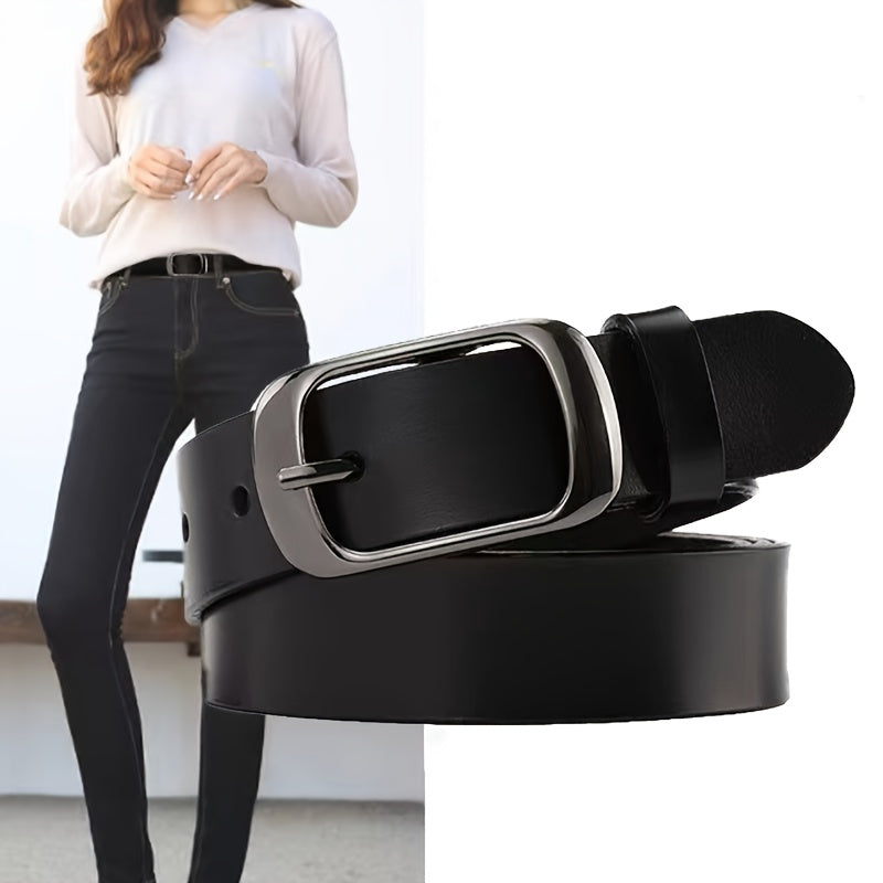 Women's Vintage Faux Leather Belt with Pin Buckle for Jeans and Pants