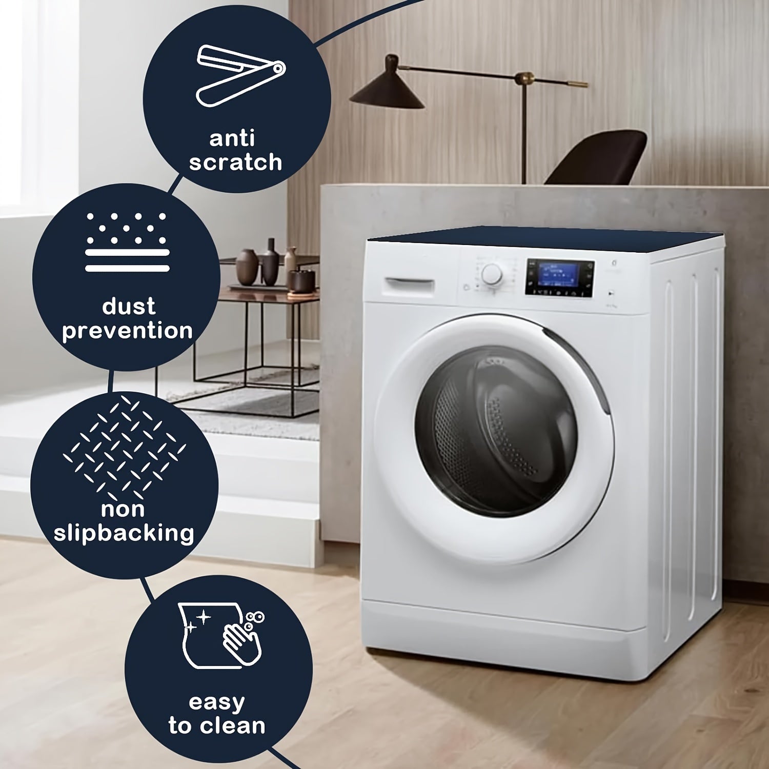 Diatomaceous Washer Dryer Top Protector Mat Non-Slip Absorbent