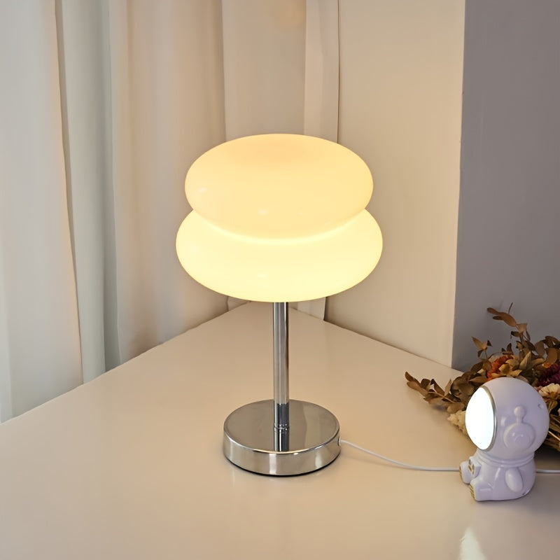 Modern Murano Glass USB Table Lamp Adjustable Brightness Touch Control Soft Glow White Yellow Orange