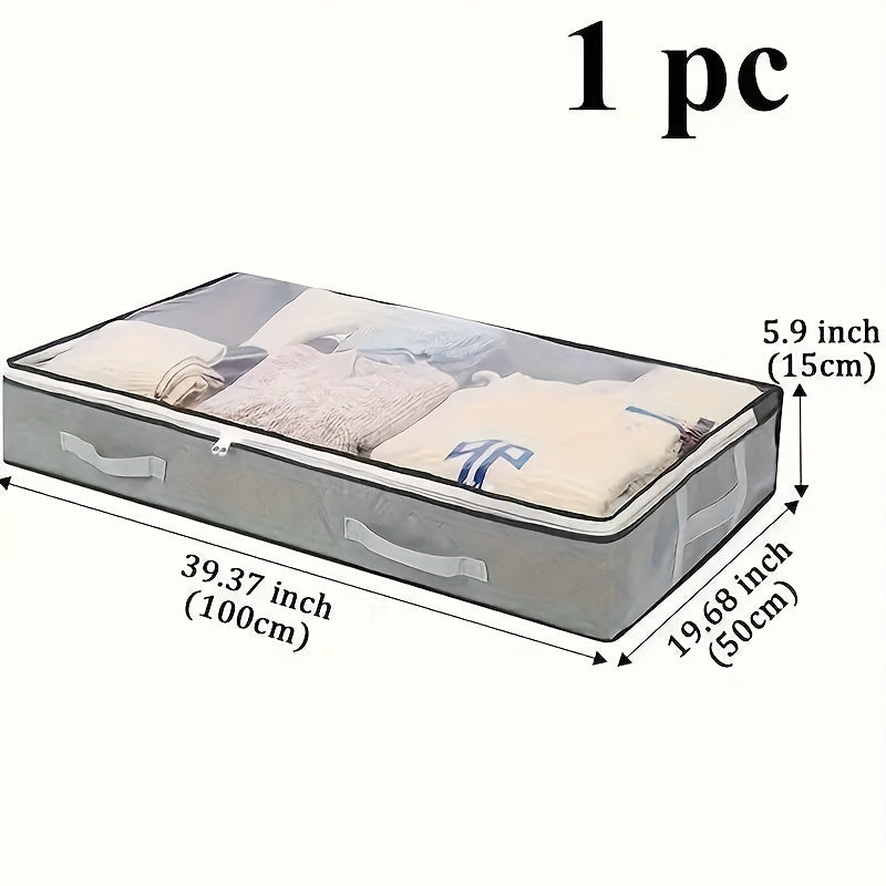 Bolsa de almacenamiento rectangular bajo la cama con asas, gran capacidad para ropa y edredones, organizador de dormitorio