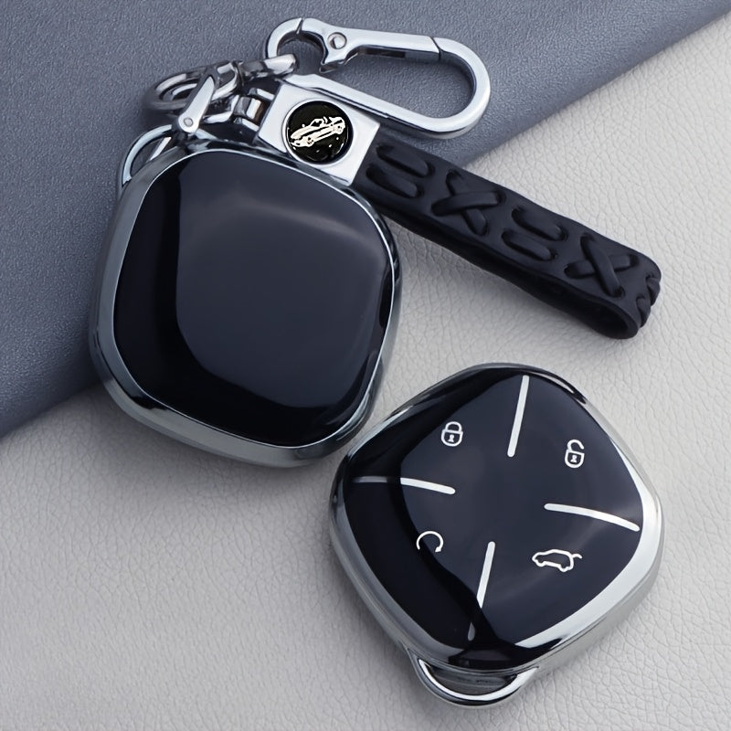Universal TPU Car Key Fob Cover Anti-Fall Scratch-Resistant with Key Chain