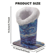 Soporte para gafas de felpa blanca con base dividida magnética de cuero artificial