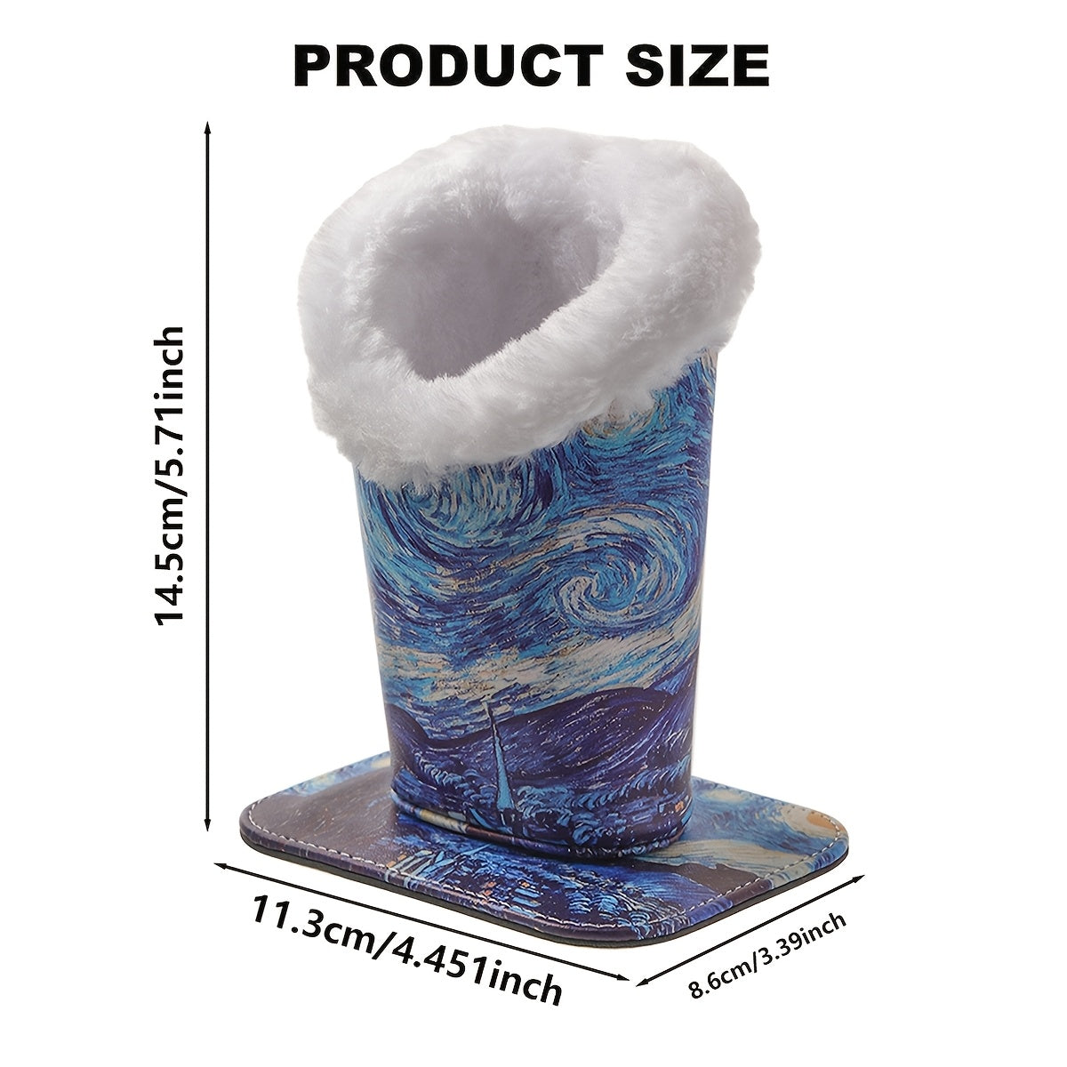 Soporte para gafas de felpa blanca con base dividida magnética de cuero artificial