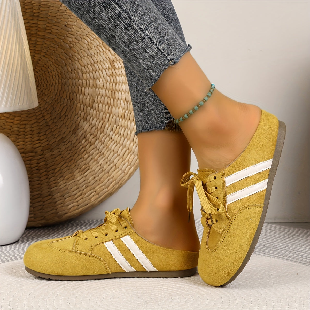 Women's Beige Synthetic Slip-On Sneakers with Cushioned EVA Insole