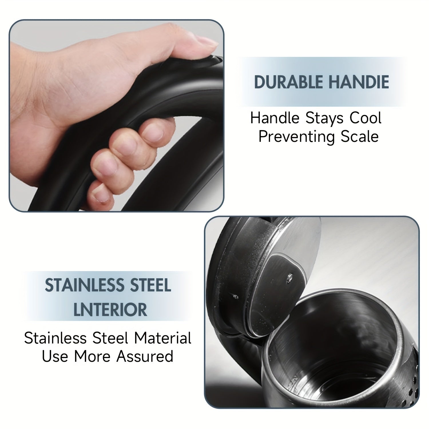 Stainless Steel Electric Kettle 1.7L Auto Shut-Off va tez qaynash bilan