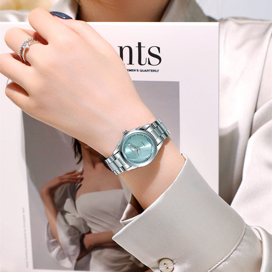 Women's Stainless Steel Watch with Calendar and Luminous Dial