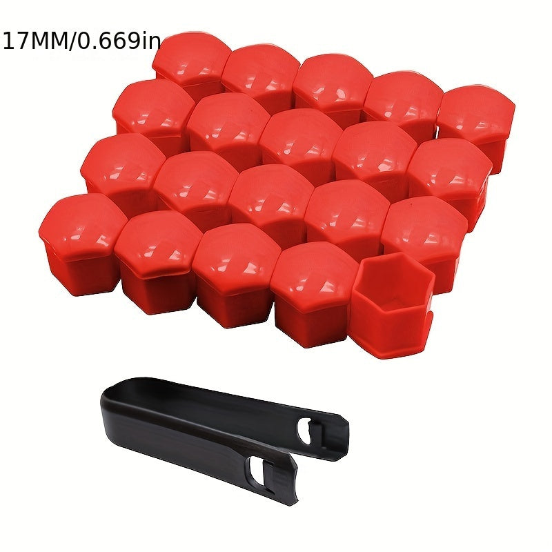 20 Pcs Wheel Nut Rim Cover 17mm Car Hub Screw Protection Anti-Theft