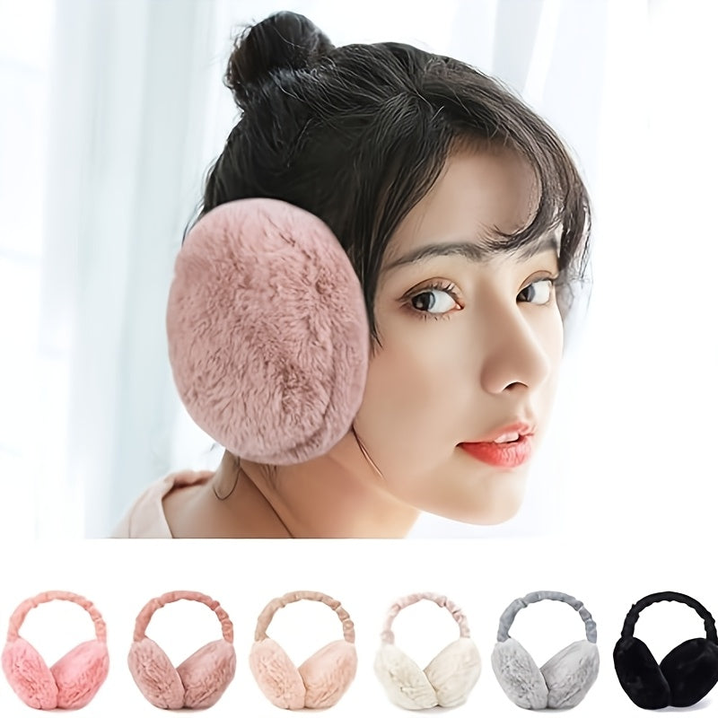 Unisex Plush Foldable Earmuffs Hand Washable Winter Ear Warmers