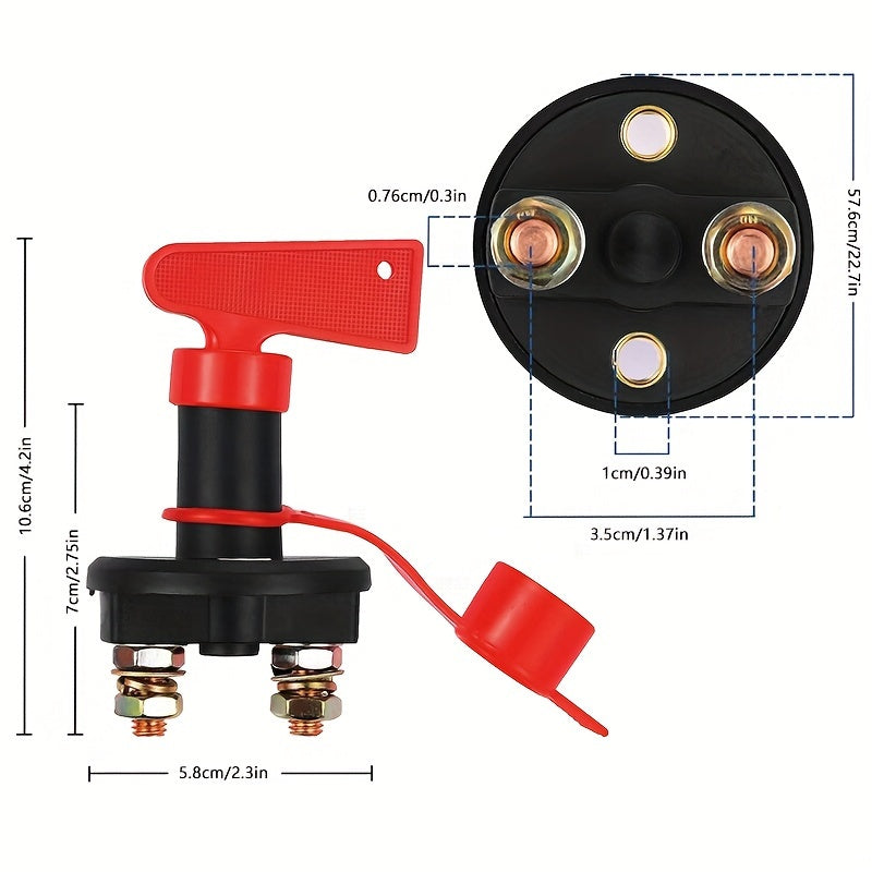 12V-24V Heavy-Duty Marine RV Truck Battery Disconnect Switch 200A Isolator